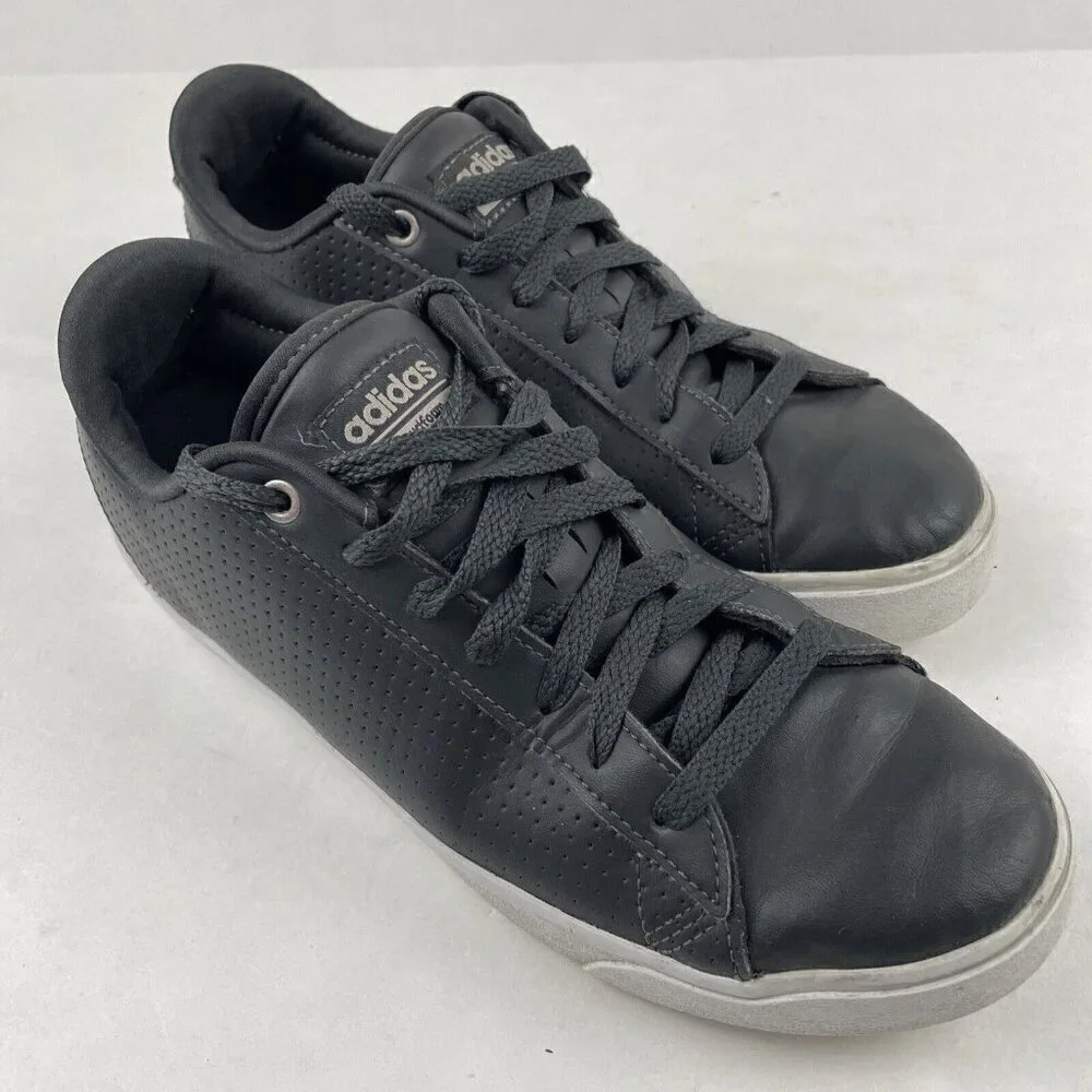 Adidas NEO Daily QT Cloudfoam Shoes Women’s 7.5 Black Leather Sneakers Skate